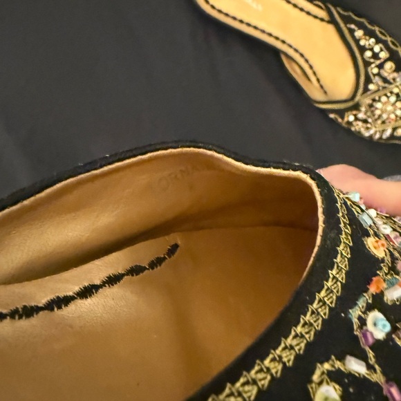 Go max black beaded slip on heels size 7.5-8 - Picture 4 of 5